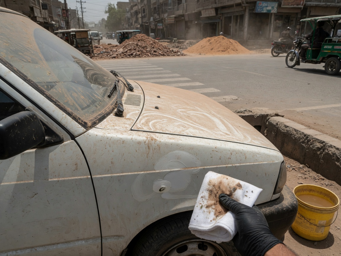 How Dust from Faisalabad Roads Affects Your Car Paint